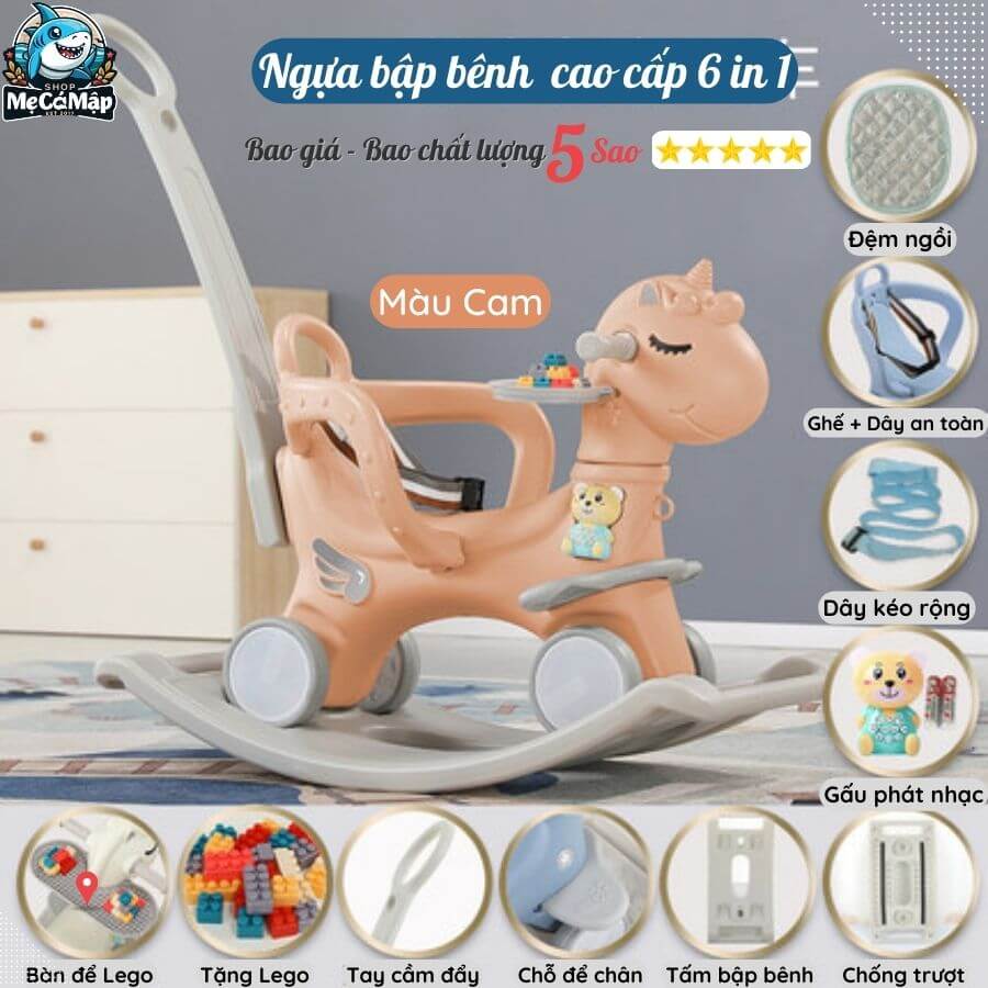Ngựa bập bênh Pakey 6in1