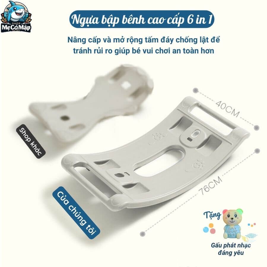 Ngựa bập bênh Pakey 6in1