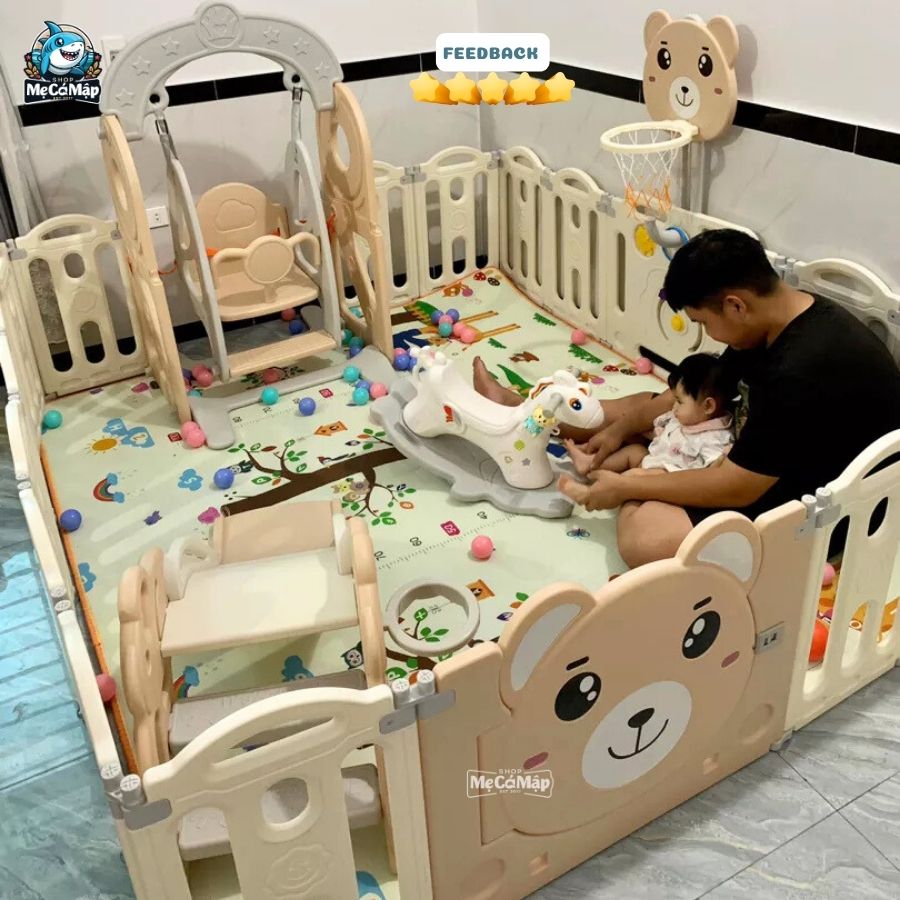 Quây cũi liên hoàn Gấu NC01 5 tiện ích