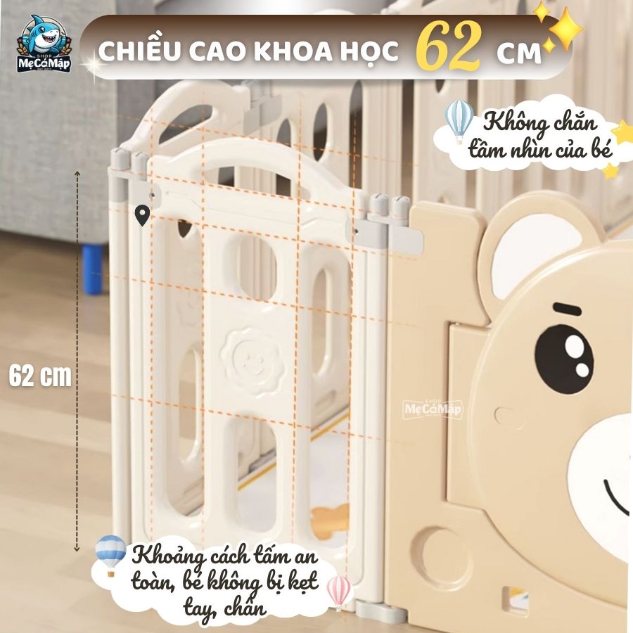 Quây cũi liên hoàn Gấu NC01 5 tiện ích