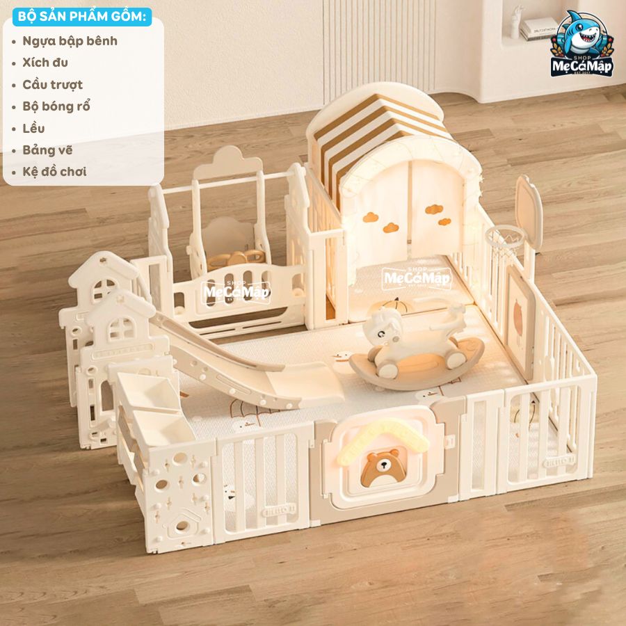 Quây cũi Liên hoàn PAKEY Gấu Mặt Trăng 5,6,7 tiện ích