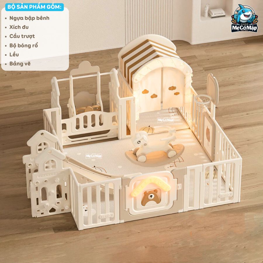 Quây cũi Liên hoàn PAKEY Gấu Mặt Trăng 5,6,7 tiện ích