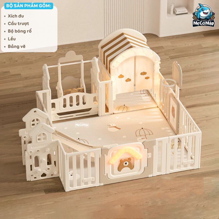 Quây cũi Liên hoàn PAKEY Gấu Mặt Trăng 5,6,7 tiện ích