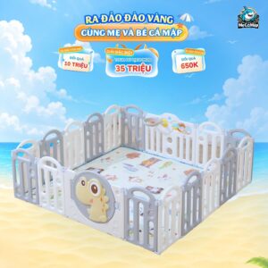 Quây cũi nhựa gấp gọn Pakey khủng long