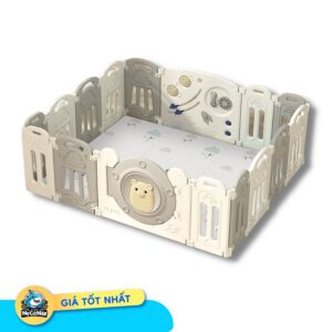 Quây cũi nhựa gấp gọn Pakey gấu xám