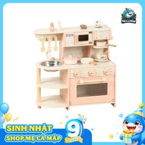 Bộ đồ chơi bếp gỗ DCB02 màu Hồng