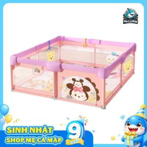 Quây cũi vải Pakey K1 màu hồng