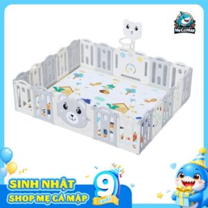 Quây cũi nhựa gấp gọn gấu NC01