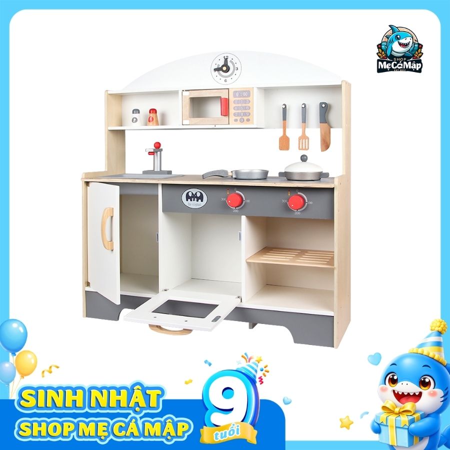 avata-sinh-nhat-thang-7-shopmecamap (7) Bộ đồ chơi bếp gỗ DC06 Ghi Trắng