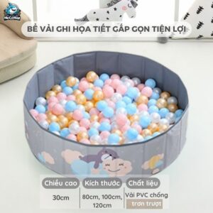 Bể bóng vải cho bé màu kem be