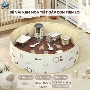 Bể bóng vải cho bé màu kem be