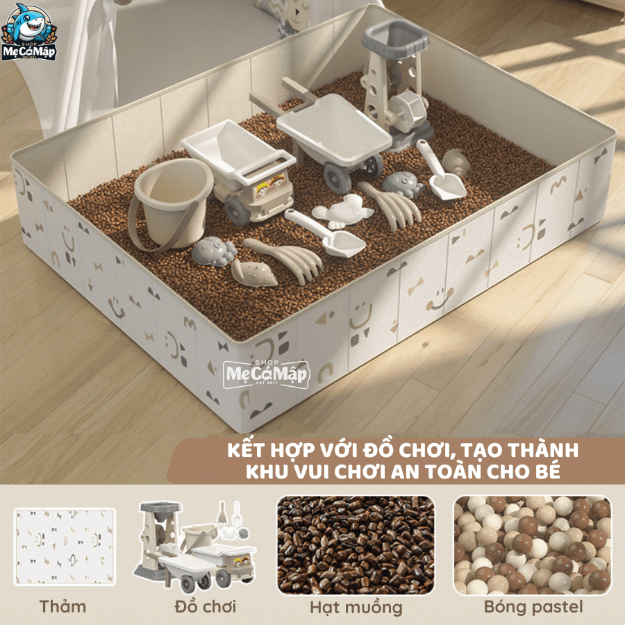Bể bóng vải gấp gọn dễ dàng chỉ với 3 bước đơn giản, nhanh chóng