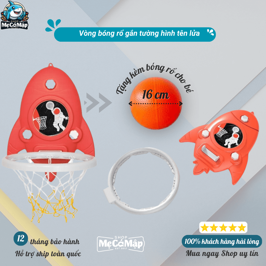 Bộ đồ chơi bóng rổ treo tường cung cấp sân chơi lành mạnh cho các bé