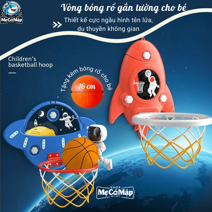 Bộ bóng rổ treo tường có gắn tường chắc chắn, an toàn