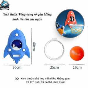 Bộ bóng rổ có thiết kế di động có thể mang đi đến bất cứ đâu, kết cấu gắn tường chắc chắn, an toàn