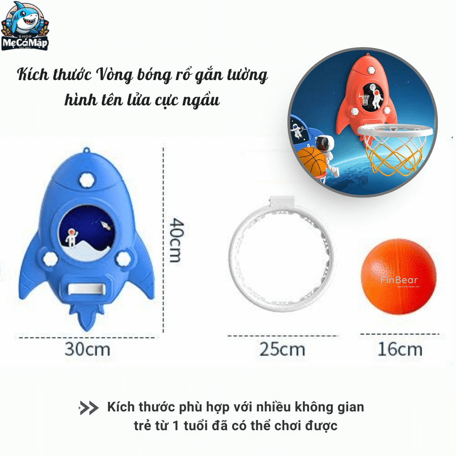 Bộ bóng rổ có thiết kế di động có thể mang đi đến bất cứ đâu, kết cấu gắn tường chắc chắn, an toàn