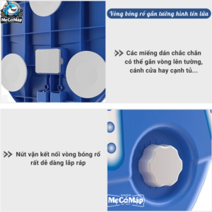 Bộ bóng rổ phù hợp với nhiều bề mặt khác nhau như tường, cửa, cánh tủ,...