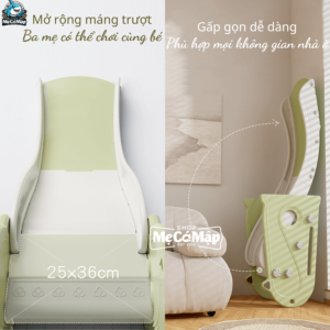 Bộ cầu trượt thu hút các bé ngay từ cái nhìn đầu tiên và phù hợp với nhiều không gian khác nhau.