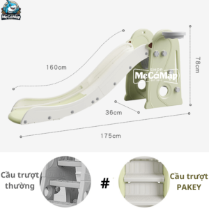 Cầu trượt chim cánh cụt đảm bảo an toàn khi các bé vui chơi nhờ đế chống trượt, cầu thang khép kín, tay vịn cao,...