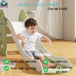 Thiết kế cầu trượt cho bé sang trọng với các gam màu nhẹ nhàng theo phong cách Hàn Quốc, phù hợp với hầu hết các không gian nội thất