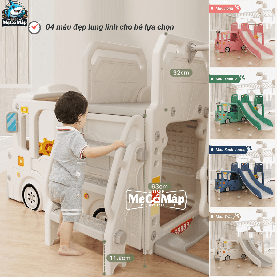 An toàn luôn là yếu tố được ba mẹ quan tâm hàng đầu khi mua đồ chơi cho bé. Với cầu trượt liên hoàn Pakey xe bus