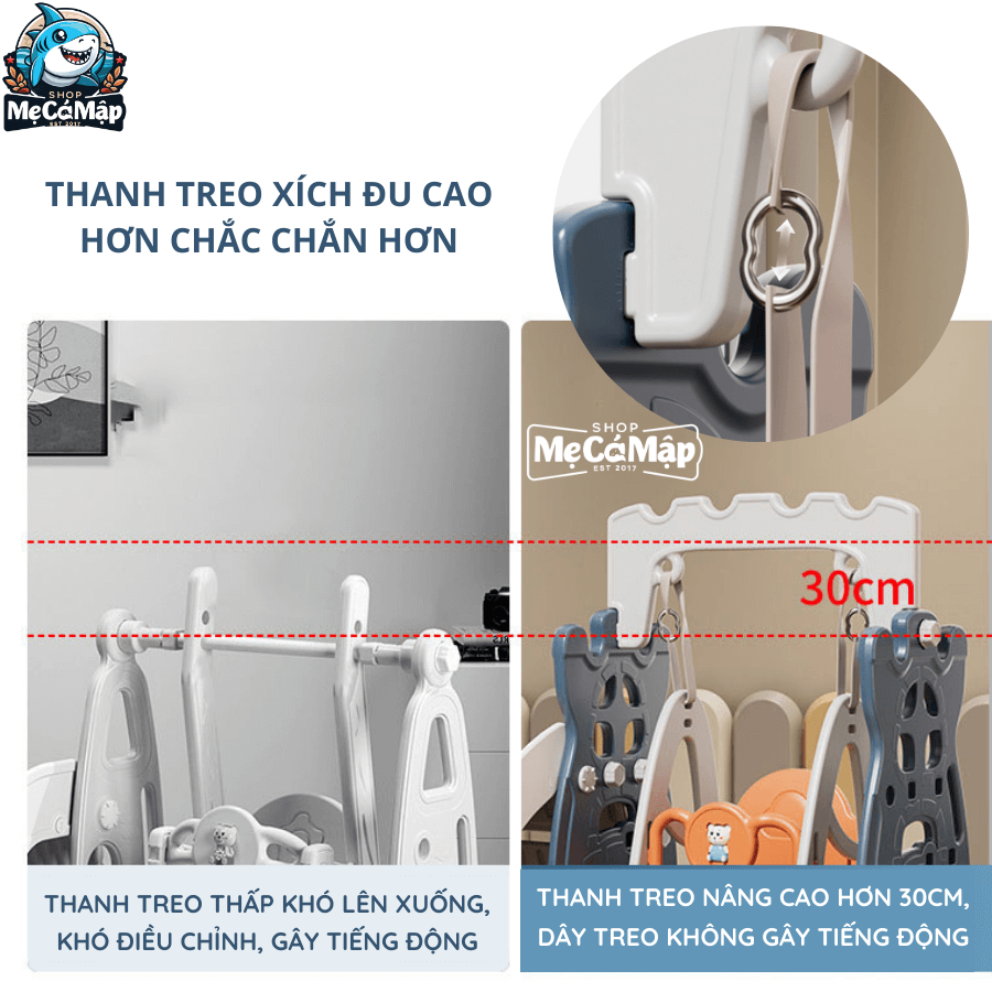 Đặc biệt, đế xích đu được trang bị với khoang để nước hoặc cát để tạo độ chắc chắn