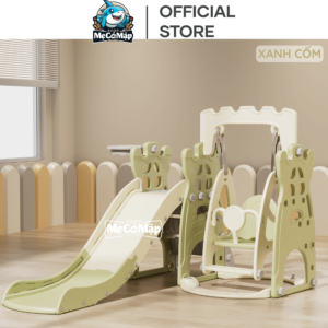 Cầu trượt xích đu Pakey chính hãng giá tốt màu xanh cốm