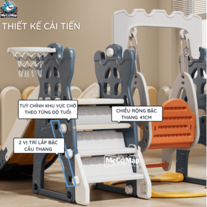 Thiết kế bậc thang được cải tiến nhiều hơn với đặc điểm khép kín, đảm bảo sự an toàn tuyệt đối với bé nhỏ