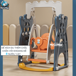 Xích đu trong set cầu trượt được thiết kế an toàn chắc chắn và an toàn tuyệt đối với bé