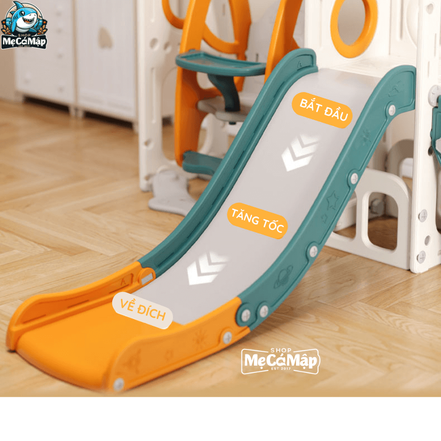 Máng trượt có chia thành 3 giai đoạn trượt từ lúc bắt đầu cho đến tăng tốc và cuối cùng là về đích