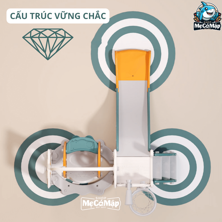 Set cầu trượt xích đu Pakey mang đến không gian chơi cổ tích, giúp bé thoả sức chơi đùa an toàn