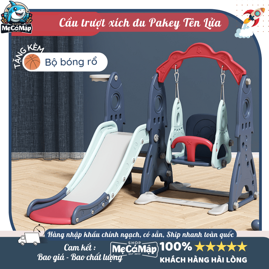 Hội tụ đủ các tiêu chí an toàn từ thiết kế đến chất liệu, set cầu trượt sẽ mang đến không gian vui chơi cho bé ngay tại nhà
