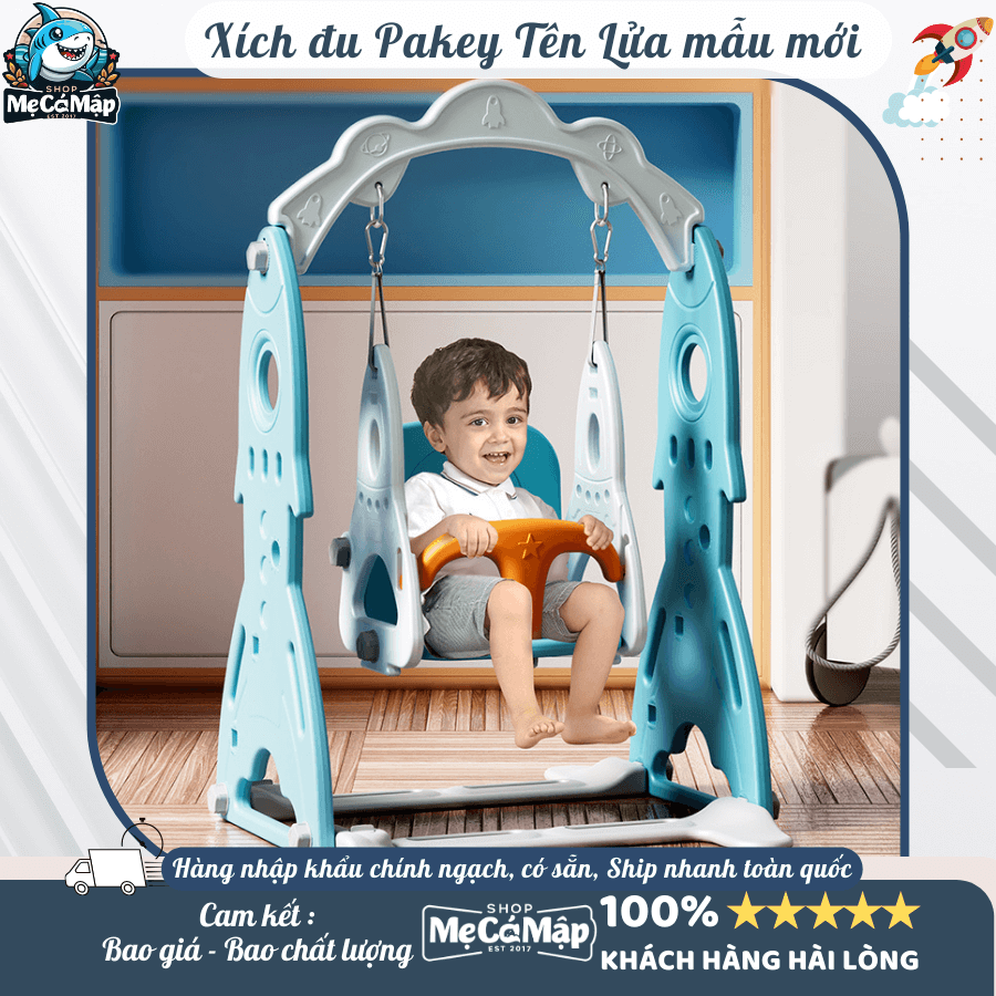 Xích đu bao gồm 4 chân cố định có thể đổ nước để tăng ổn định khi bé chơi đùa