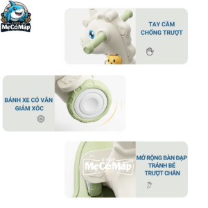 Phần đế thăng bằng được thiết kế có thể tháo rời với bập bênh con ngựa