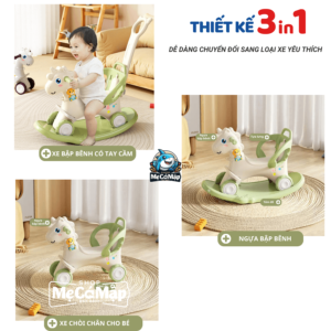 Bánh xe được trang bị kết cấu giảm xóc và chống trượt để hạn chế tiếng ồn và giúp bé vui chơi một cách an toàn nhất.