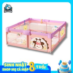 Quây cũi vải Pakey K1 màu hồng
