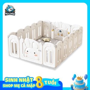 Quây cũi nhựa gấp gọn Pakey thỏ cao cấp