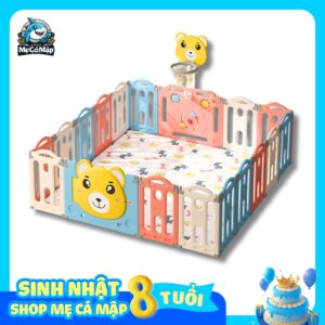 Quây cũi nhựa gấp gọn gấu NC01