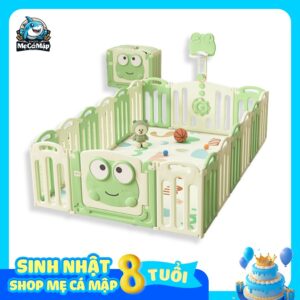 Quây cũi nhựa gấp gọn ếch xanh