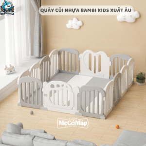 Quây cũi nhựa Bambi Kids được thiết kế dưới dạng quây trơn, có tính chất cố định và tháo rời mỗi khi lắp đặt