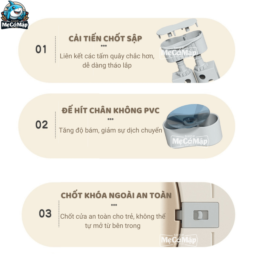 Đi kèm bộ quây gồm có 01 tấm thảm với kích thước tương ứng, dày dặn cùng 100 quả bóng cho bé thỏa sức vui chơi mà không lo nhàm chán