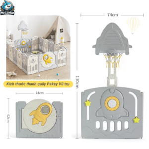 Bộ quây có tấm đồ chơi và đi kèm với bộ đồ chơi bóng rổ