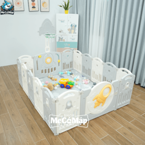 Quây cũi cho bé hình vũ trụ có màu sắc trang nhã