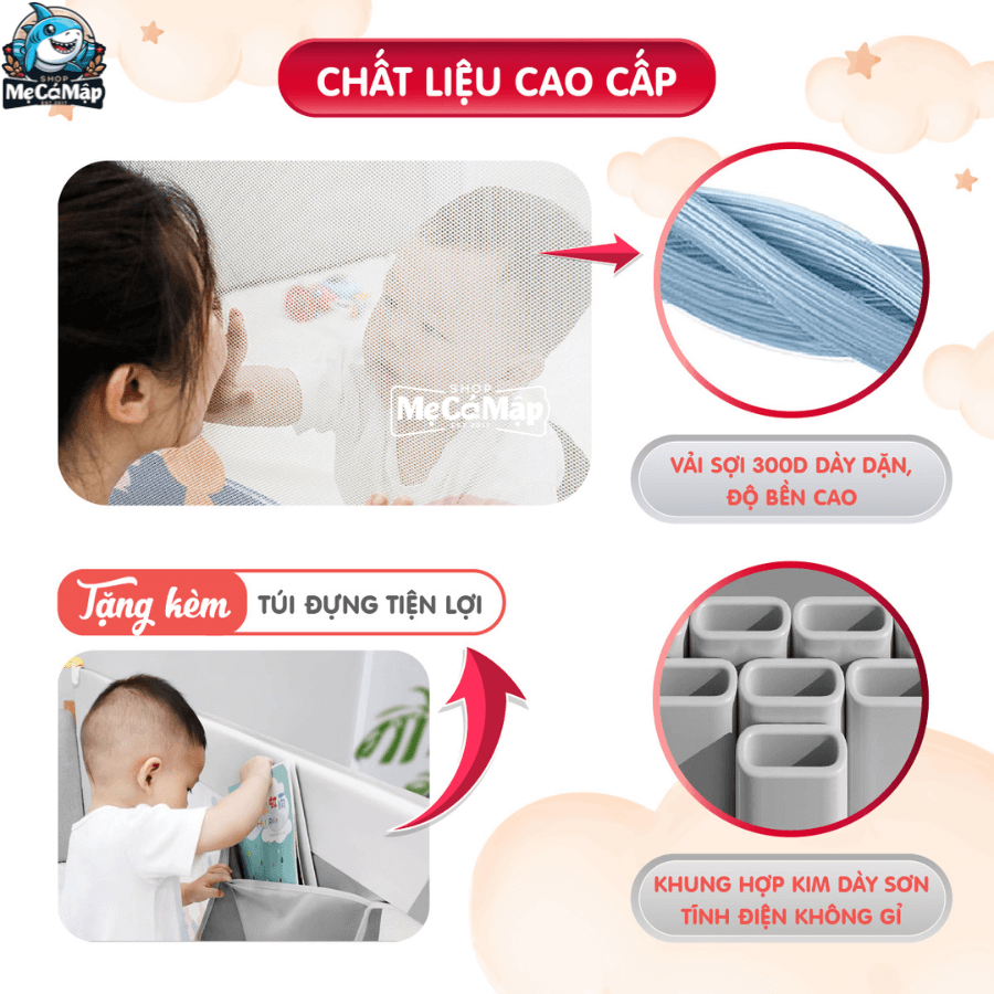Bộ thanh chắn giường nâng cấp SV1 được làm toàn bộ từ những chất liệu an toàn cho sức khỏe
