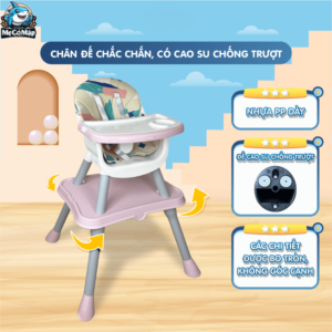 Ghế có cấu trúc kim tự tháp với 4 chân mở rộng dần về phía dưới giúp bé ngồi được vững chắc và ổn định hơn