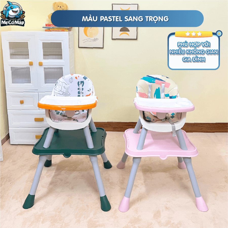 Ghế ăn dặm cho bé được thiết kế hình kim tự tháp đảm bảo sự vững chắc và ổn định