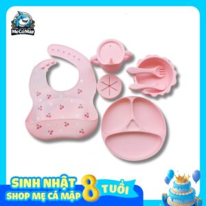 Set ăn dặm silicon an toàn cho bé