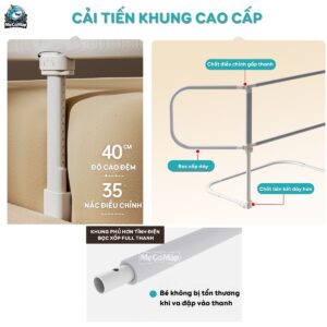 Phần khung được làm từ ống thép phủ sơn tĩnh điện cao cấp, dày dặn, chắc chắn