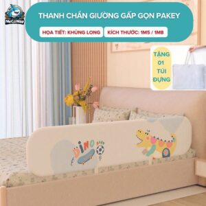 Thanh chắn giường gấp gọn Pakey GG01 họa tiết khủng long