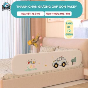 Thanh chắn giường gấp gọn Pakey GG01 họa tiết ô tô
